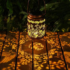 Solar Lanterns Outdoor Waterproof Solar Garden Lights Hummingbird Gifts for Women Mom Grandma 50LM LED Metal Hanging Lanterns with Handle Garden Decor Light for Table Pathway Walkway, 2 Pack