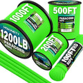 1200 Paracord Rope - 4.4mm 14 Strand Nylon Parachute Spool para Cord Lanyard for Outdoor Camping Survival Utility Tent Crafting DIY Projects Fishing Clothsline Bracelet - Neongreen 500FT