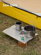 WildCall Mini Solo Folding Table with Gas Connector Ultralight Compact with Carry Bag for Backpacking, Camping, Hiking, Beach