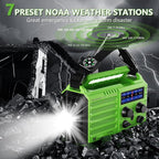 NOAA-Certified Emergency Weather Radio, AM/FM Portable Solar Hand Crank Powered with Flashlight & Reading Lamp for Emergency, Rechargeable Battery, SOS Alarm, Cell Phone Charger for Outdoor & Home Use
