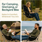 Hammock Camping Chair – Folding Swing Chair with Headrest & Cup Holder, 300 lbs Support, Breathable Mesh, Portable & Lightweight for Outdoor, Camping, Fishing, Patio & Travel