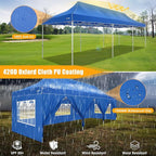 HOTEEL Tents for Parties 10x30 Pop Up Canopy Tent Heavy Duty with 8 Sidewalls, Commercial Party Tent Event Wedding Instant Canopy Waterproof with Carry Bag, UV 50+, Thicked Hexagonal Legs, Blue