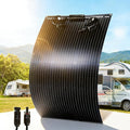100W Flexible Solar Panel, Bendable 12V Monocrystalline Ultra-Flexible Bendable Mono Off-Grid Charger for Marine RV Cabin Van Car Boat Curve Surfaces