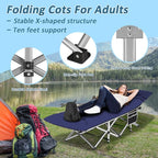HABUTWAY Camping Cot, Portable Camping Cot for Adult, 28" Wide Sleeping Cot Max Load 600LBS with Thick Mattress and Carry Bag, Portable Camping Bed for Outdoor Camping/Office, Home Nap