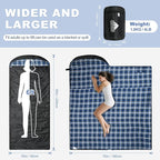 AGEMORE Cotton Flannel Sleeping Bag for Adults, Lightweight XXL Cotton Sleeping Bag for Camping Backpacking or Hiking, Water Resistant 3-4 Season Sleeping bag for Warm & Cool Weather