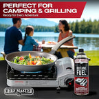 Chef Master 12x 8oz Butane Fuel Canister - Butane Canister for Kitchen Torch & Camp Stove - Gas for Picnics, Outdoor Cooking, Grilling - Camping Fuel Canister, Torch Fuel Camping Essentials - 90340