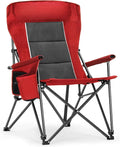 ALPHA CAMP Heavy Duty High Back Camping Chairs with Cup Holder Oversized Folding Chair Outdoor Chair with Headrest,Lawn with Side Pocket for Lawn, Sports and Fishing, 500lbs