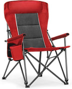 ALPHA CAMP Heavy Duty High Back Camping Chairs with Cup Holder Oversized Folding Chair Outdoor Chair with Headrest,Lawn with Side Pocket for Lawn, Sports and Fishing, 500lbs