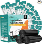Super Absorbent Polymer 30 Packs,Portable & Fast-Absorbing Camp Toilet Chemicals Gel with 5 Gallon Bucket Toilet Luggable Drawstring Bag, Emergency Toilet Bag&Potty Gel