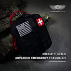 EVERLIT Advanced Trauma Kit, CAT GEN-7 Tourniquet, TCCC Compliant, Mil-Spec Nylon Laser Cut Pouch with 36" Splint, Military Combat Tactical IFAK for Emergency Bleeding Control