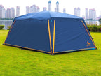 KTT Extra Large Tent 12 Person(A),Awning Family Cabin Tents,2 Rooms,4 Doors and 4 Windows with Mesh,Straight Wall,Waterproof,Double Layer,Big Tent for Outdoor,Picnic,Camping,Family Gathering。