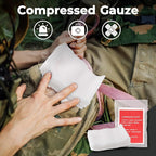IFAK Trauma Kit with Tourniquet, 4-Inch Israeli Bandage, Tactical First Aid Kit for Car, Camping, Hiking and Travel with Molle Bag (Black)