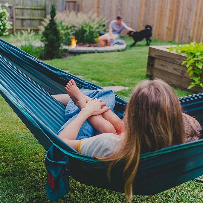 GRAND TRUNK TrunkTech Double Hammock | Ultra-Strong & Lightweight | 11 ft Hammock with Ripstop Nylon | 500 lb Capacity | Fast-Drying & Weather-Resistant | Vista