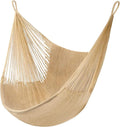Handwoven Hanging Chair by Yellow Leaf Hammocks - Fits 1 Person, 330lb Max - Kick Back for Full-Body Recline - Weathersafe, Ultra Soft, Hang Anywhere - Color: Natural Khaki