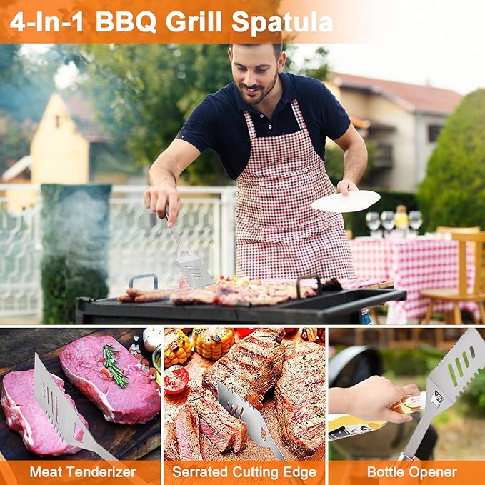 Anpro 21 PCS Grilling Accessories Grill Kit- Grill Set, Grilling Utensil Set, BBQ Accessories, BBQ Kit, BBQ Grill Tools, Grilling Gifts for Father's Day, Smoker, Camping, Kitchen