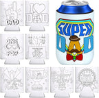 18 Pack Fathers Day Craft Gifts,12 oz Can Cooler Sleeves Cans Bottles DIY Beverage Covers Happy Father's Day Beer Can Insulators Daddy Gifts from Son Daughter for Dad Grandpa Brother
