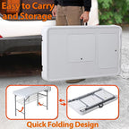 ZENY Fish Cleaning Table with Sink, 42.4" Width Portable Folding Camping Table, Outdoor Fish Cleaning Station with Grid Rack and Fish Cleaning Kit for Picnic