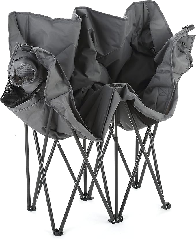 ARROWHEAD OUTDOOR Portable Folding Double Duo Camping Chair Loveseat w/ 2 Cup & Wine Glass Holder, Carrying Bag, Supports up to 500lbs