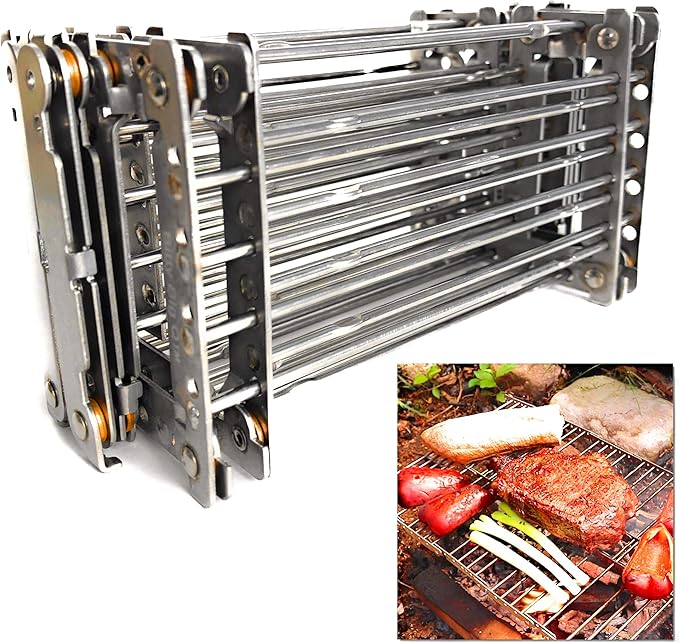 Bitty Big Q Stainless Steel Ultra Compact Portable Lightweight Camping Grill