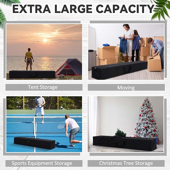 83 x 16 x 12 Inch, 260 L Extra Large Duffle Bag Camping Tent Storage Bag Heavy Duty Waterproof Sports Equipment Carrying Case for Tent Pole Travel Canopy Hammock Tripod Fishing Outdoor Moving