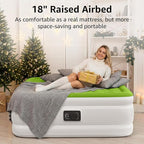 YENING Full Size Air Mattress with Built in Pump Raised Double Blow up Bed Inflatable Camping Airbed Electric 18 Inch Tall