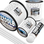 1200 Paracord Rope - 4.4mm 14 Strand Nylon Parachute Spool para Cord Lanyard for Outdoor Camping Survival Utility Tent Crafting DIY Projects Fishing Clothsline Bracelet - White 1000FT