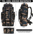 Hiking Backpack for Men 70L/100L Camping Backpack Military Rucksack Molle 3 Days Assault Pack for Climbing | Camping Backpack, 3 Days Assault Pack, for Climbing