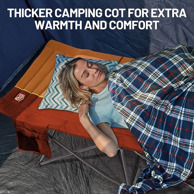 TIMBER RIDGE Extra Wide Heavy Duty Camping Cot for Adult, Easy Set Up Oversized Sleeping Cot with Carry Bag for Camping, Travel and Outdoors, Support up to 450lbs