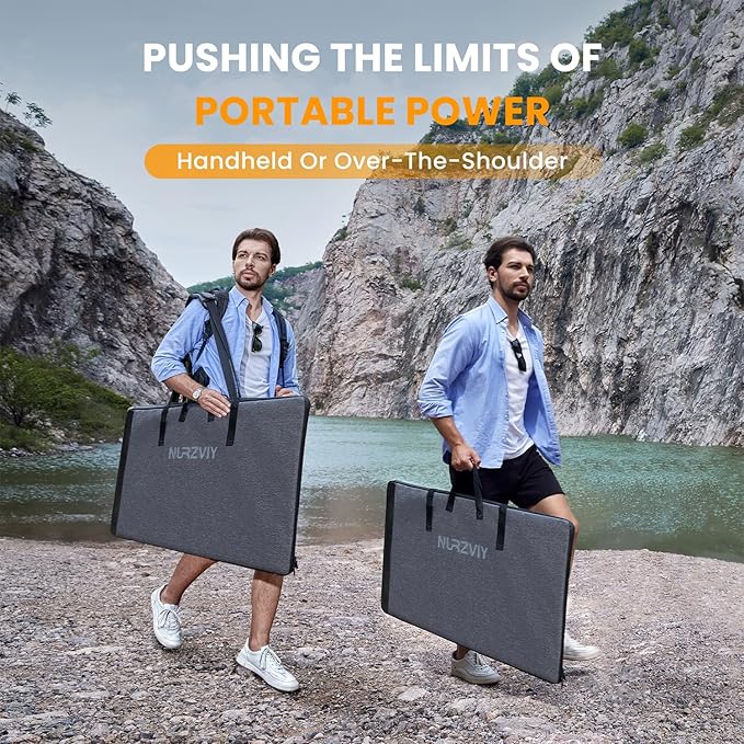 400 Watts Foldable Solar Panel, Luggable & Durable, Portable 400W Solar Charger Complete with Adjustable Stand Case, 40V Waterproof for Off-Grid Camping RV/Campervan Solar Generator