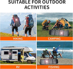 60W Portable Solar Panel,60 Watt Foldable Solar Panels Chargers with QC3.0 USB-A USB-C DC5521,IP67 Waterproof Power Emergency for Small Power Station Camping Hiking Outdoor