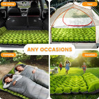 Ultralight Double Sleeping Pad for Camping, 4" Thick Inflatable Camping Mat with Built-in Foot Pump & Pillow for Backpacking, Hiking, Travel, Tent, Car