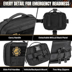 RHINO RESCUE Vehicle IFAK Trauma Kit with C-A-T Tourniquet, Tactical First Aid Kit Molle Pouch Black