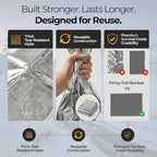 Sierra Madre Emergency Mylar Thermal Space Blanket for Survival – Waterproof Safety Shelter Retains 90% Body Heat – Ultralight & Compact Gear for Camping, First Aid & Prepper Supplies
