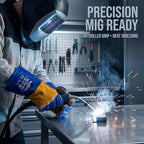 RAPICCA Welding Gloves Fire Heat Resistant: Blue 16IN 932℉ - Fireproof Leather For Stick Mig Flux-Core Welder Forge Blacksmith Fireplace Wood Stove Fire Pit Grill Oven Furnace Handling Dry Ice
