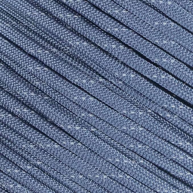 Fluorescent Reflective 550 Type III Guyline Tent Rope Camping Survival Cord High-Visibility Paracord (Reflective FS Navy Blue, 25 Feet)