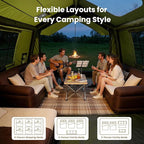 ABORON 2/6/8/10/12 Person Inflatable Camping Tent, Easy Setup Blow Up Tent with Hand Pump, PU3000mm Waterproof & Breathable 4 Season Glamping Tent for Outdoor Camping