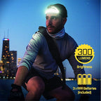 OPTIMAL VENTURES LITEBAND Flex LED Headlamp, 300 Lumens, 210° Wide Beam, Lightweight Low-Profile Fit, IPX2 Weather Resistant, Black