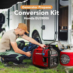 Hutch Mountain Generator Propane Conversion Kit Honda EU2000i - Tri-Fuel Conversion for Propane, Gasoline & Natural Gas - Portable Generator Backup Kit for Home Emergencies, Camping, and RVs