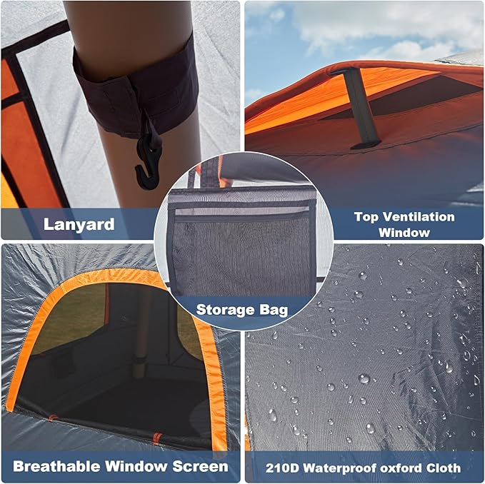 Inflatable Tents for Camping,2/4 Person Easy Setup Blow Up Tents for 4 Seasons Waterproof InflatableTent for Camping, Air Glamping Tents for Camping Adult