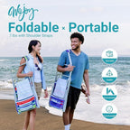 #WEJOY Folding Beach Chair for Adults, Lightweight Beach Chair with Shoulder Straps, High Back Camping Chairs with Hard Armrest, Supports 300lbs for Outdoor Lawn Concert