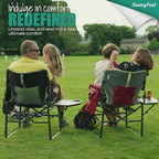 SUNNYFEEL Oversized Camping Directors Chair, Portable Folding Lawn Chairs for Adults Heavy Duty with Side Table,Pocket for Beach, Fishing,Picnic,Concert,Tailgating，Outdoor Foldable Camp Chair