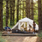 CORE Instant Cabin Tent with LED Lights | Large Family Lighted Pop Up Tent with Carry Bag for Camping, Glamping, and Backyard Adventures | Included Storage Pockets for Camp Accessories