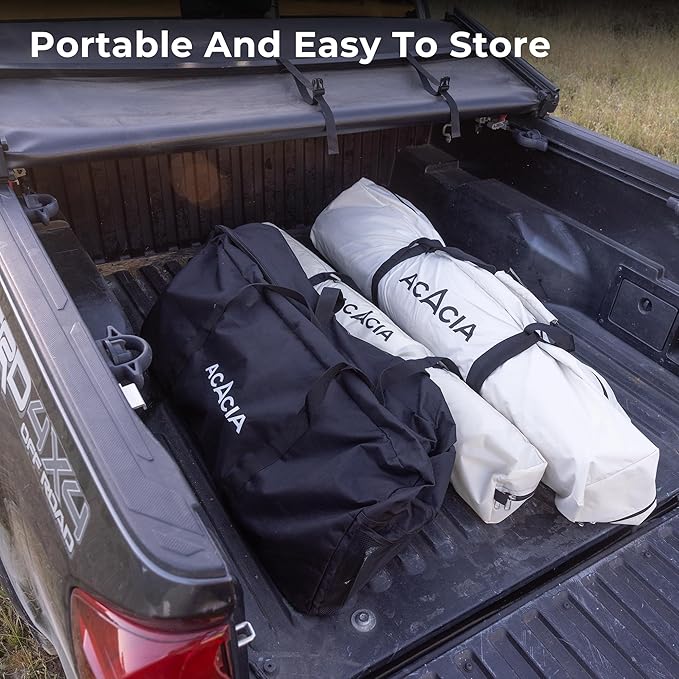 Acacia Camping Tent, Pop Up Camping Tent with 8 Windows and Footprint, Waterproof Windproof Easy Setup Hub Tent for Family Camping, Hiking and Glamping