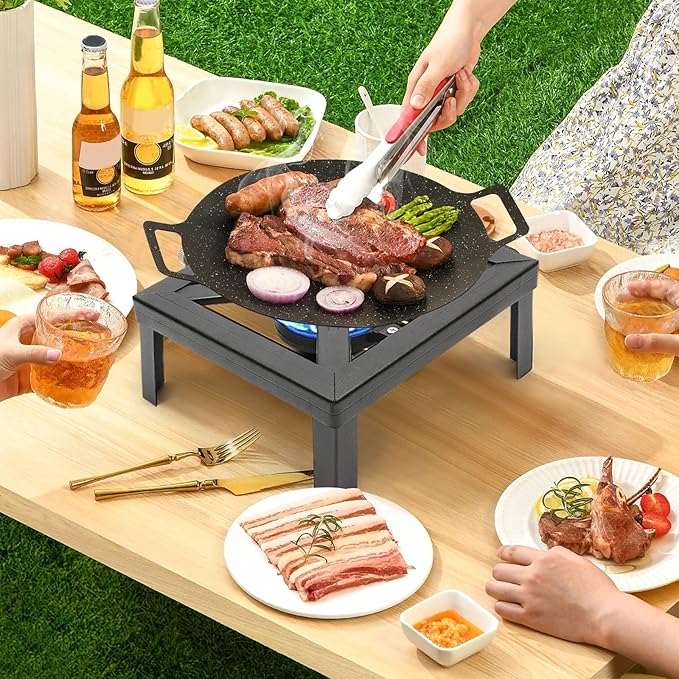 Portable Burner Outdoor Gas Stove Propane Cooker with Adjustable 0-20Psi Regulator Hose Camp Cooker Outdoor Gas Stove for Patio Camping, BBQ, Home Brewing, Turkey Fry