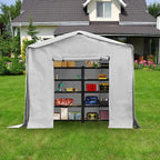 Outdoor Storage Shelter Shed, 8' x 8' Heavy Duty Portable Shed Storage Shelter with Roll-Up Door, Large Steel Frame Garage Garden Shed for Backyard, Patio Lawn