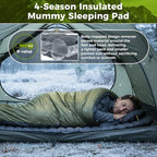 ATEPA ThermAir Mummy Backpacking Inflatable Sleeping Pad, 6.5 R-Value Insulated Ultralight Portable Sleeping Pad Thick Camping Mat with Pump Sack for Camping Backpacking Tent, Wide Long Size 72"x21"