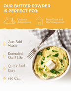 Simple Kitchen Freeze Dried Butter Powder - 204 Servings for Family Meal Prep, Gluten Free & Dehydrated Survival Just Add Water Canned Food, for Camping Meals, Backpacking & Hiking, #10 Can Package