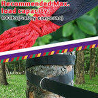 Windyun 2 Sets Cotton Canvas Hammock Large Double Hammock 400lbs Portable Camping Hammocks for Outside with Carrying Bag Sturdy Metal Knot Ropes and Tree Straps for Travel Patio Garden Backyard (Red)