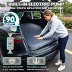 UPWELL Self Inflating Sleeping Pad Truck Camping Thick Mattress for Tesla Model Y Solid Foam 4 Season Car Bed Mattress Portable Roll Up Bed Grey，with air Pump