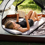Slsy Camping Cot with 2" Memory Foam Mattress, Upgraded Padded Folding Cot Bed with Carry Bag, Portable Sleeping Cot for Camping, Travel, Beach & Hiking